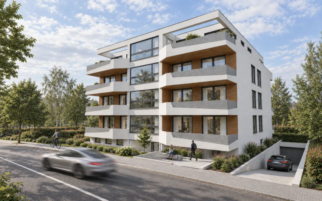Mehrfamilienhaus am Kurpark, Bad Vilbel – Straßenansicht