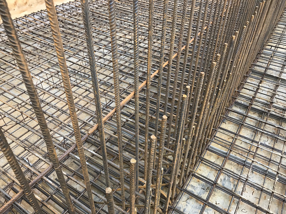 Bewehrungsstruktur einer Baustelle aus dem archbase-Projektbestand